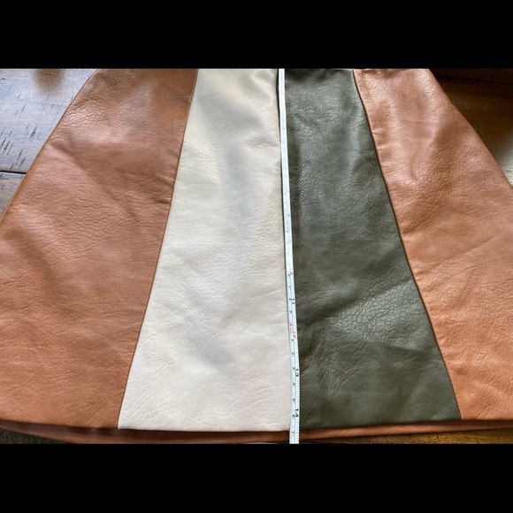 •NEW•Wild Honey Ladies Camel Brown Vegan Leather Skirt - Picture 13 of 14